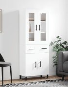 vidaXL Висок шкаф бял 695x34x180 см инженерно дърво