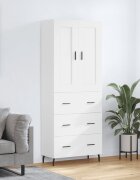 vidaXL Висок шкаф бял 695x34x180 см инженерно дърво