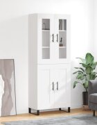 vidaXL Висок шкаф бял 695x34x180 см инженерно дърво