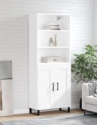 vidaXL Висок шкаф бял 695x34x180 см инженерно дърво