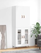 vidaXL Висок шкаф бял 695x34x180 см инженерно дърво