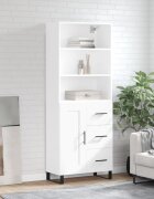vidaXL Висок шкаф бял 695x34x180 см инженерно дърво
