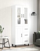 vidaXL Висок шкаф бял 695x34x180 см инженерно дърво