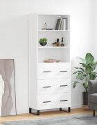 vidaXL Висок шкаф бял 695x34x180 см инженерно дърво