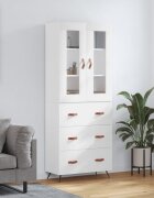 vidaXL Висок шкаф бял 695x34x180 см инженерно дърво