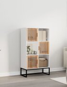vidaXL Висок шкаф бял 70x35x125 см инженерно дърво