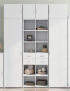 vidaXL Висок шкаф бял 70x425x185 см инженерно дърво