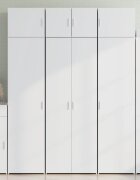 vidaXL Висок шкаф бял 70x425x185 см инженерно дърво