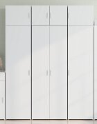 vidaXL Висок шкаф бял 70x425x185 см инженерно дърво