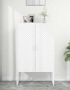 vidaXL Висок шкаф бял 80x35x135 см стомана