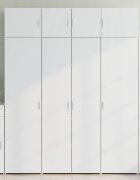 vidaXL Висок шкаф бял 80x425x185 см инженерно дърво