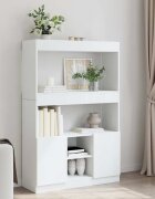 vidaXL Висок шкаф бял 92x33x140 см инженерно дърво
