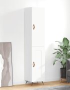 vidaXL Висок шкаф бял гланц 345x34x180 см инженерно дърво