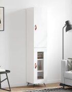 vidaXL Висок шкаф бял гланц 345x34x180 см инженерно дърво