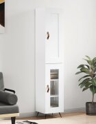vidaXL Висок шкаф бял гланц 345x34x180 см инженерно дърво