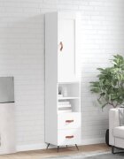 vidaXL Висок шкаф бял гланц 345x34x180 см инженерно дърво