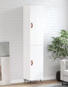 vidaXL Висок шкаф бял гланц 345x34x180 см инженерно дърво