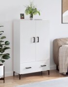 vidaXL Висок шкаф бял гланц 695x31x115 см инженерно дърво