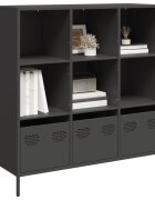 vidaXL Висок шкаф черен 1015x39x1035 см стомана