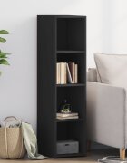 vidaXL Висок шкаф черен 30x41x124 см инженерно дърво