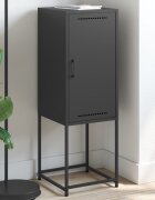 vidaXL Висок шкаф черен 36x39x107 см стомана