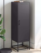 vidaXL Висок шкаф черен 36x39x123 см стомана