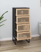 vidaXL Висок шкаф черен 40x30x95 см инженерно дърво