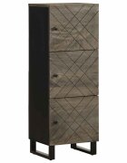 vidaXL Висок шкаф черен 40x33x110 см мангово дърво масив