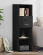 vidaXL Висок шкаф черен 40x425x124 см инженерно дърво