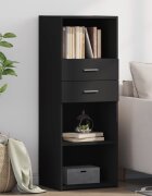 vidaXL Висок шкаф черен 45x425x124 см инженерно дърво