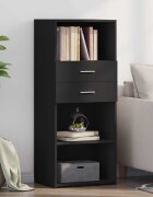 vidaXL Висок шкаф черен 50x425x124 см инженерно дърво