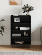 vidaXL Висок шкаф черен 57x35x90 см инженерно дърво