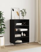 vidaXL Висок шкаф черен 57x35x90 см инженерно дърво