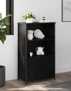 vidaXL Висок шкаф черен 62x32x1035 см инженерно дърво