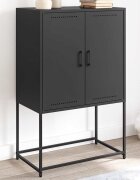 vidaXL Висок шкаф черен 685x385x107 см стомана