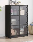 vidaXL Висок шкаф черен 68x37x109 см инженерно дърво