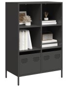 vidaXL Висок шкаф черен 68x39x1035 см стомана