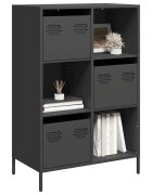 vidaXL Висок шкаф черен 68x39x1035 см стомана