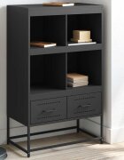 vidaXL Висок шкаф черен 68x39x1115 см стомана