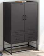 vidaXL Висок шкаф черен 68x39x1115 см стомана
