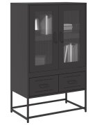 vidaXL Висок шкаф черен 68x39x1115 см стомана