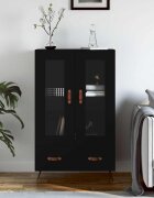 vidaXL Висок шкаф черен 695x31x115 см инженерно дърво