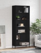 vidaXL Висок шкаф черен 695x325x180 см инженерно дърво