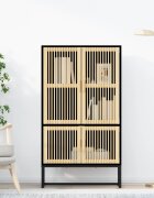 vidaXL Висок шкаф черен 70x35x125 см инженерно дърво