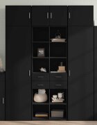 vidaXL Висок шкаф черен 70x425x185 см инженерно дърво