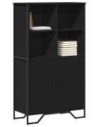 vidaXL Висок шкаф черен 795x355x1375 см инженерно дърво