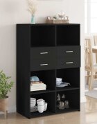 vidaXL Висок шкаф черен 80x425x124 см инженерно дърво