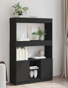 vidaXL Висок шкаф черен 92x33x140 см инженерно дърво
