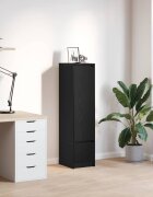 vidaXL Висок шкаф Черен дъб 295x34x1195 см инженерно дърво