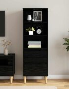 vidaXL Висок шкаф Черен дъб 40 x 36 x 110 см Инженерна дървесина